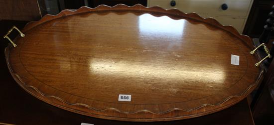 Oval satinwood drinks tray